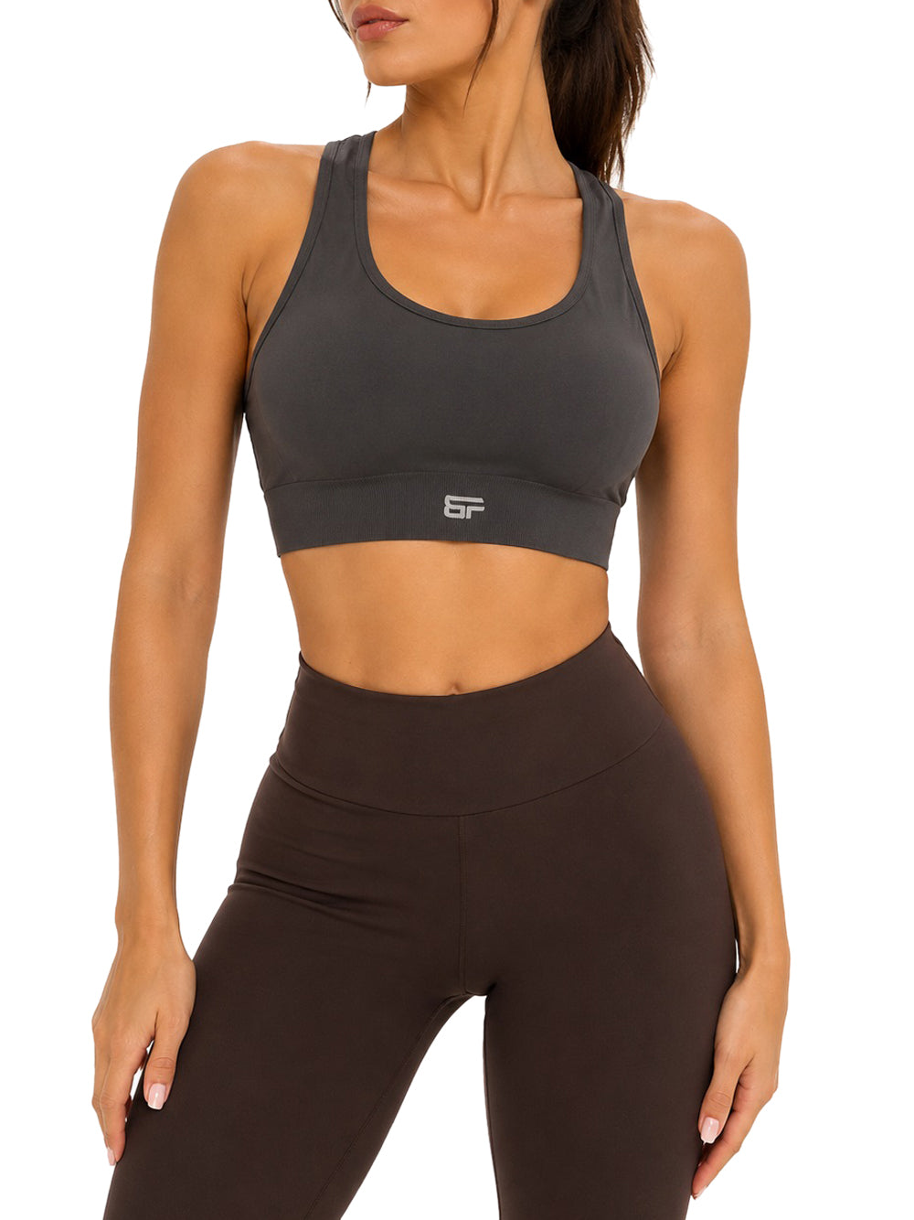 BOMBAFIT Top Bombafit Con Logo - Grigio