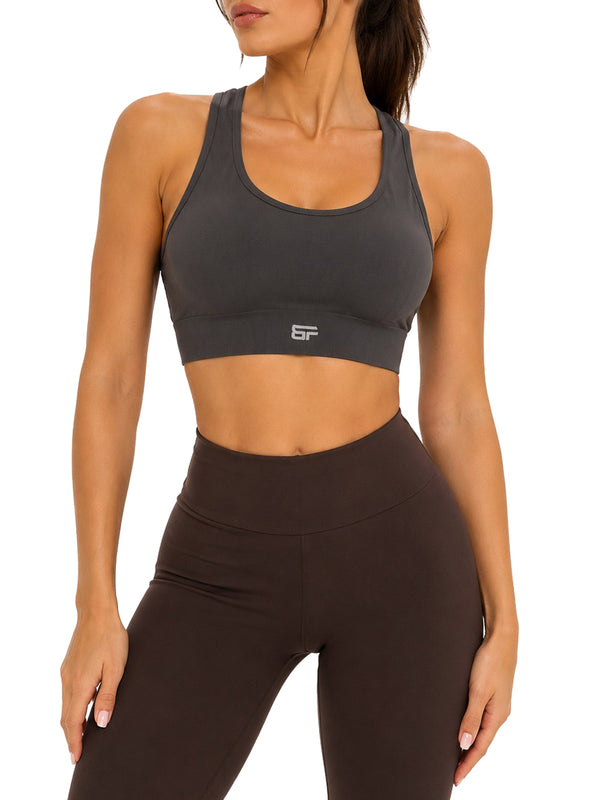 BOMBAFIT Top Bombafit Con Logo - Grigio