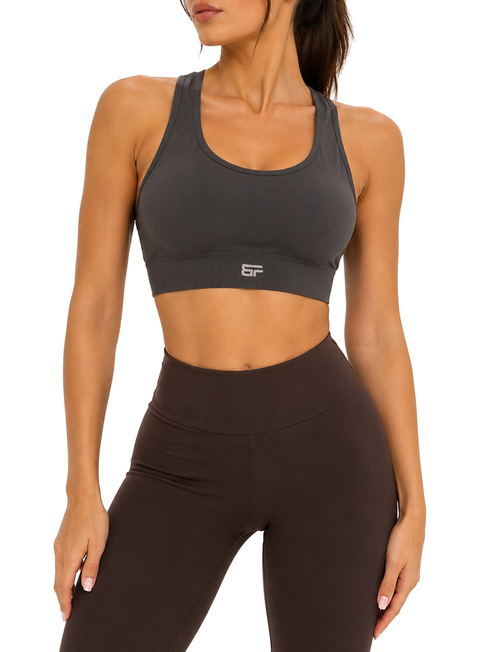 Bombafit Top Bombafit Con Logo - Grigio