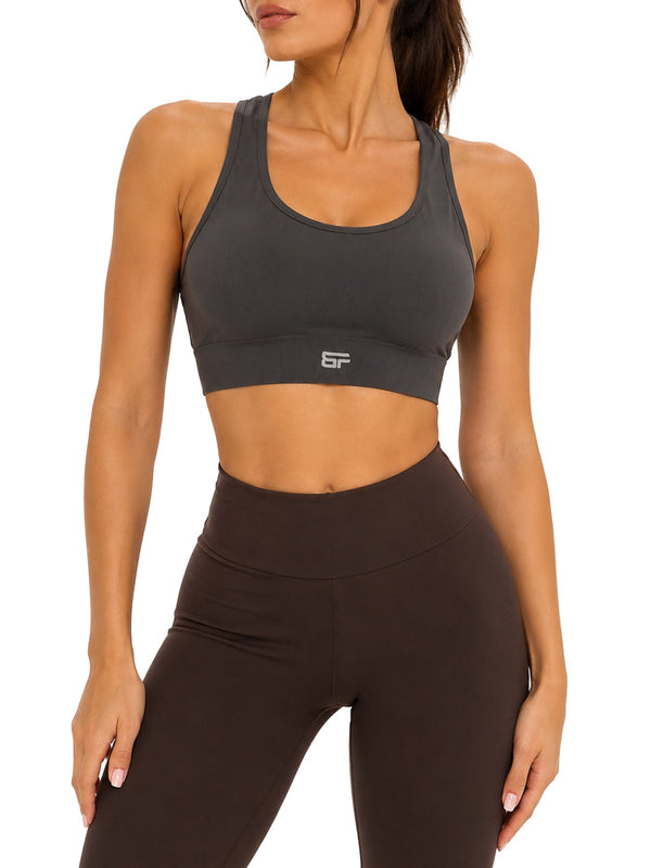 Bombafit Top Bombafit Con Logo - Grigio