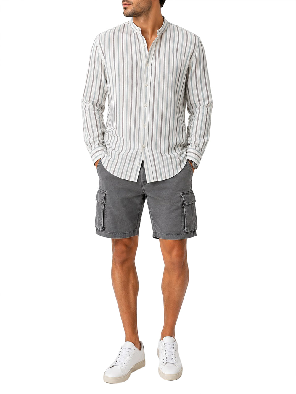 BRIAN BROME Brian Brome Camicia Coreano Rigata - Multicolore