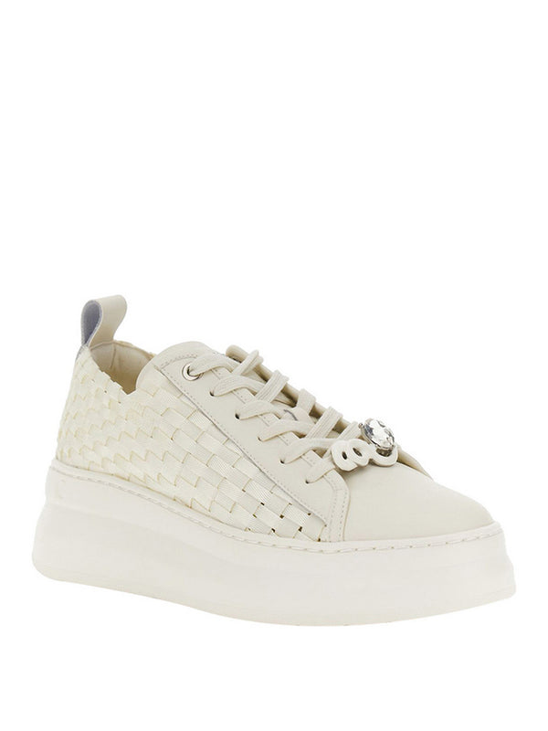 Cafè Noir Sneakers Café Noir Con Gros Grain Intrecciati - Bianco