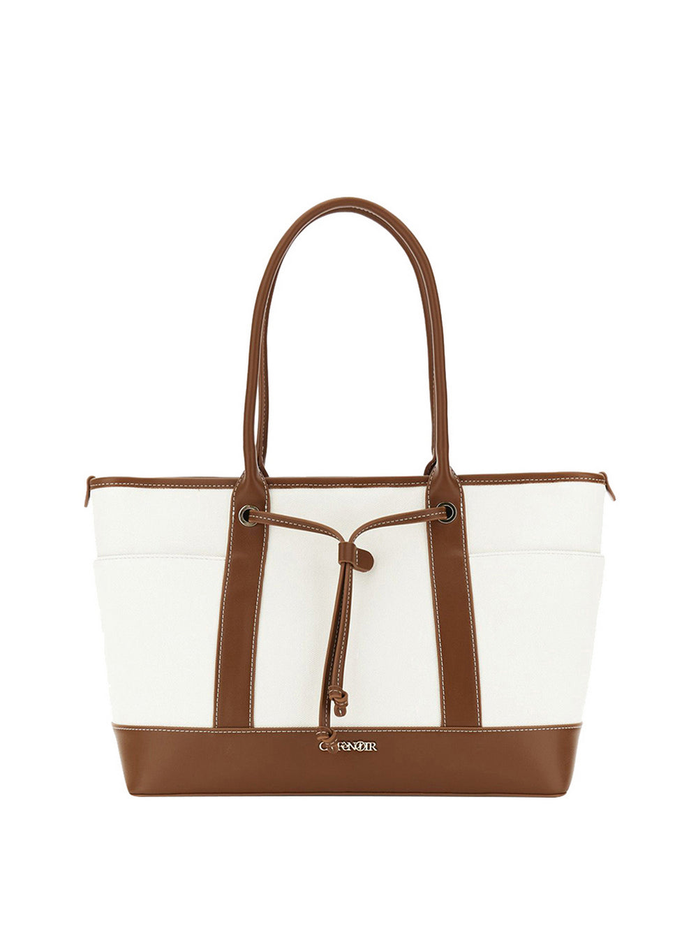 Cafè Noir Shopper Café Noir Effetto Canvas - Naturale/Cuoio