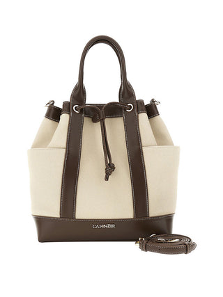 Cafè Noir Secchiello Café Noir Con Manici Effetto Canvas - Beige/Marrone