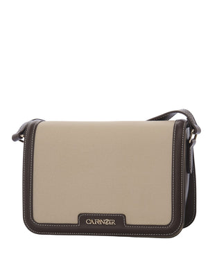 CAFE'NOIR Borsa A Tracolla Café Noir Effetto Canvas - Marrone/Beige