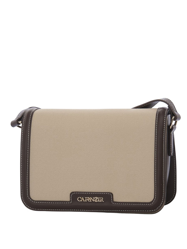 CAFE'NOIR Borsa A Tracolla Café Noir Effetto Canvas - Marrone/Beige