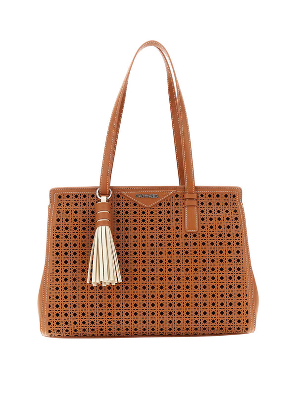 CAFE'NOIR Shopper Café Noir Con Traforatura Geometrica - Cuoio