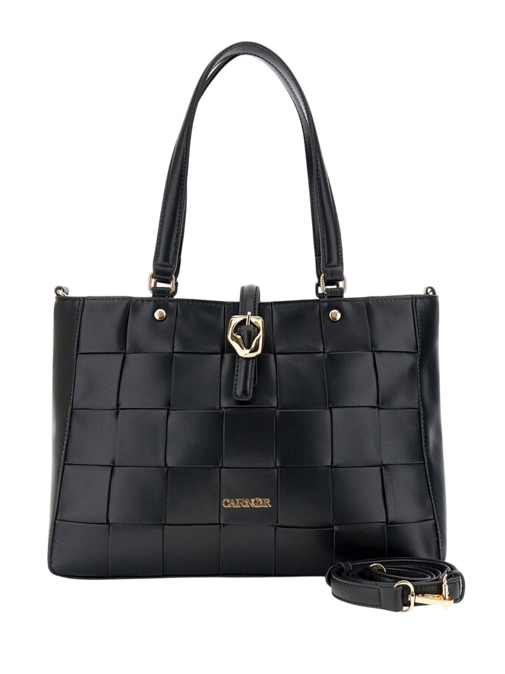 CAFE'NOIR Borsa A Mano Café Noir Con Pannello Intrecciato - Nero