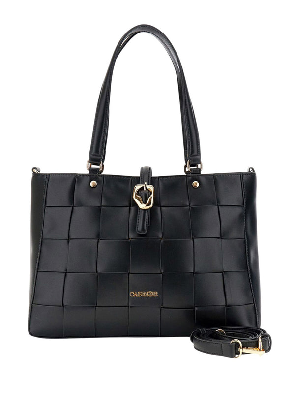 CAFE'NOIR Borsa A Mano Café Noir Con Pannello Intrecciato - Nero