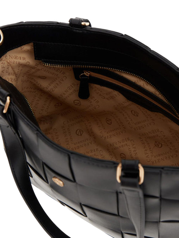 CAFE'NOIR Borsa A Mano Café Noir Con Pannello Intrecciato - Nero
