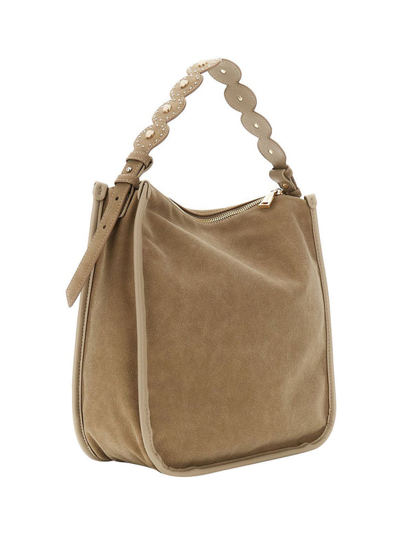 CAFE'NOIR Shopper Café Noir Effetto Camoscio - Fango