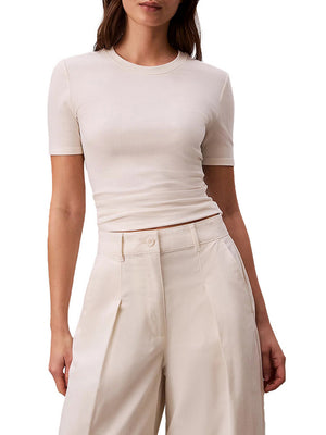 Calvin Klein T-Shirt Calvin Klein In Modal A Costine Slim - Bianco
