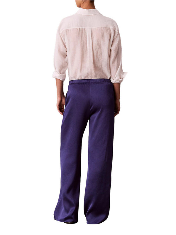 Calvin Klein Pantaloni Calvin Klein Testurizzati In Raso Martellato - Viola