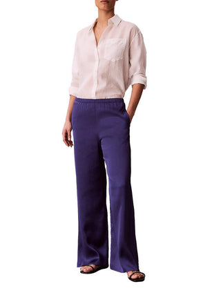 Calvin Klein Pantaloni Calvin Klein Testurizzati In Raso Martellato - Viola