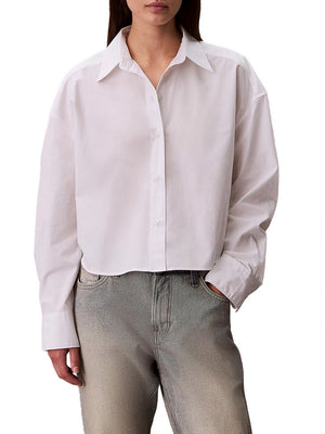 Calvin Klein Camicia Calvin Klein Button-Down Corta In Popeline - Bianco