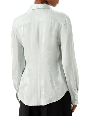 CALVIN 1LINEA 2USCITA Camicia Calvin Klein Viscose Jacquard Slim Verde Acqua