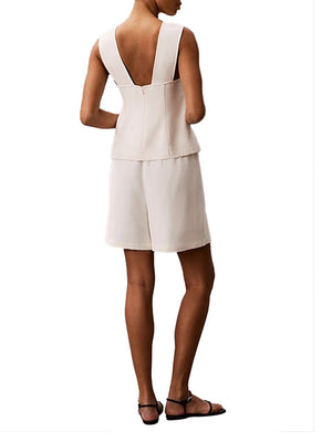 Calvin Klein Top Smanicato Calvin Klein Testurizzato - Bianco