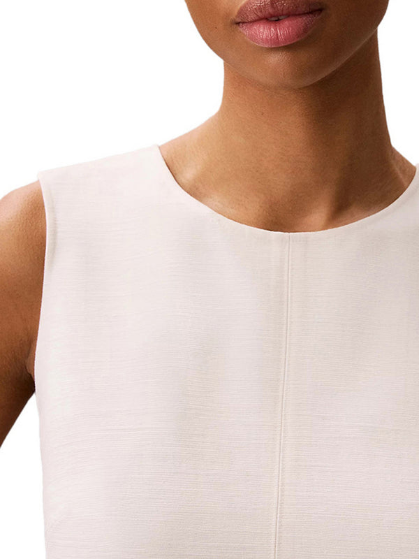 Calvin Klein Top Smanicato Calvin Klein Testurizzato - Bianco