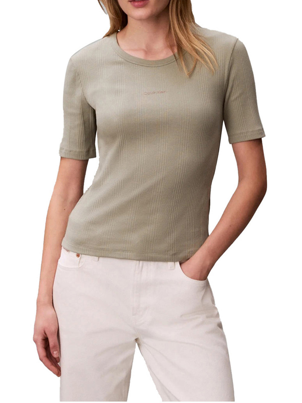 Calvin Klein T-Shirt Calvin Klein A Coste - Verde