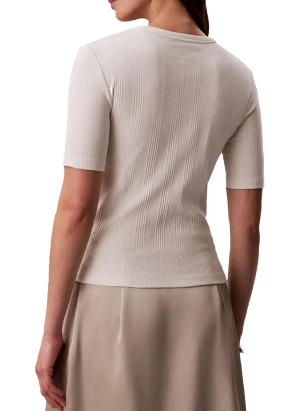 Calvin Klein T-Shirt Calvin Klein A Coste - Bianco