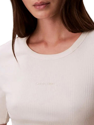 Calvin Klein T-Shirt Calvin Klein A Coste - Bianco