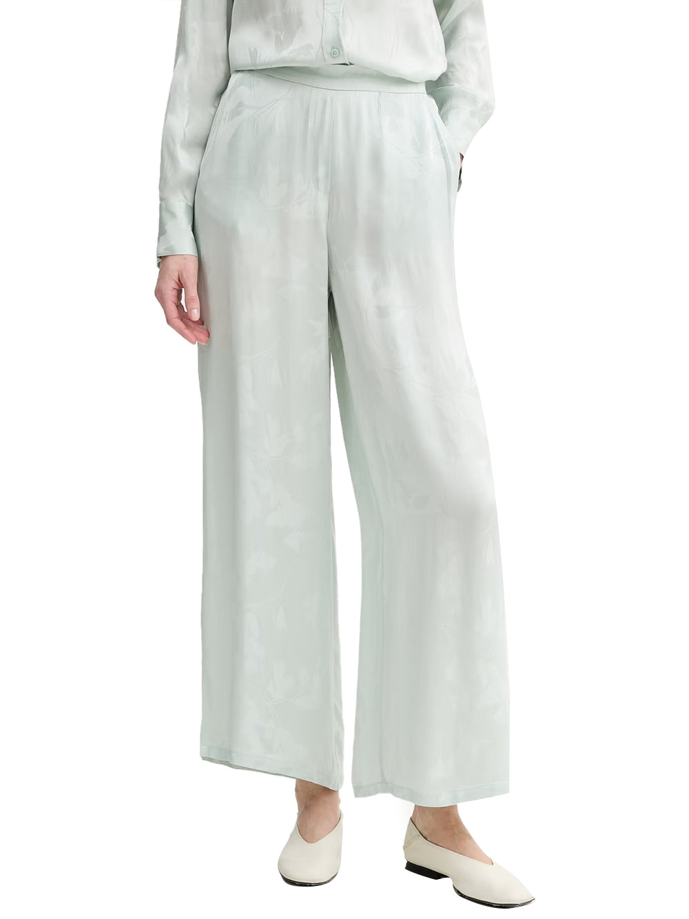 CALVIN 1LINEA 2USCITA Pantalone Calvin Klein Viscose Jacquard Ela - Verde