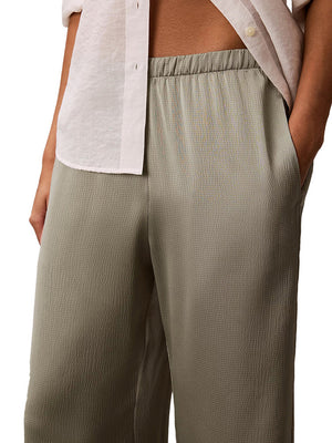 Calvin Klein Pantalone Calvin Klein Testurizzati In Raso Metallico - Verde