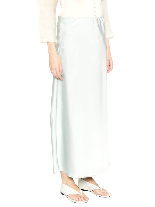 CALVIN 1LINEA 2USCITA Gonna Calvin Klein Shine Satin Maxi - Verde Acqua