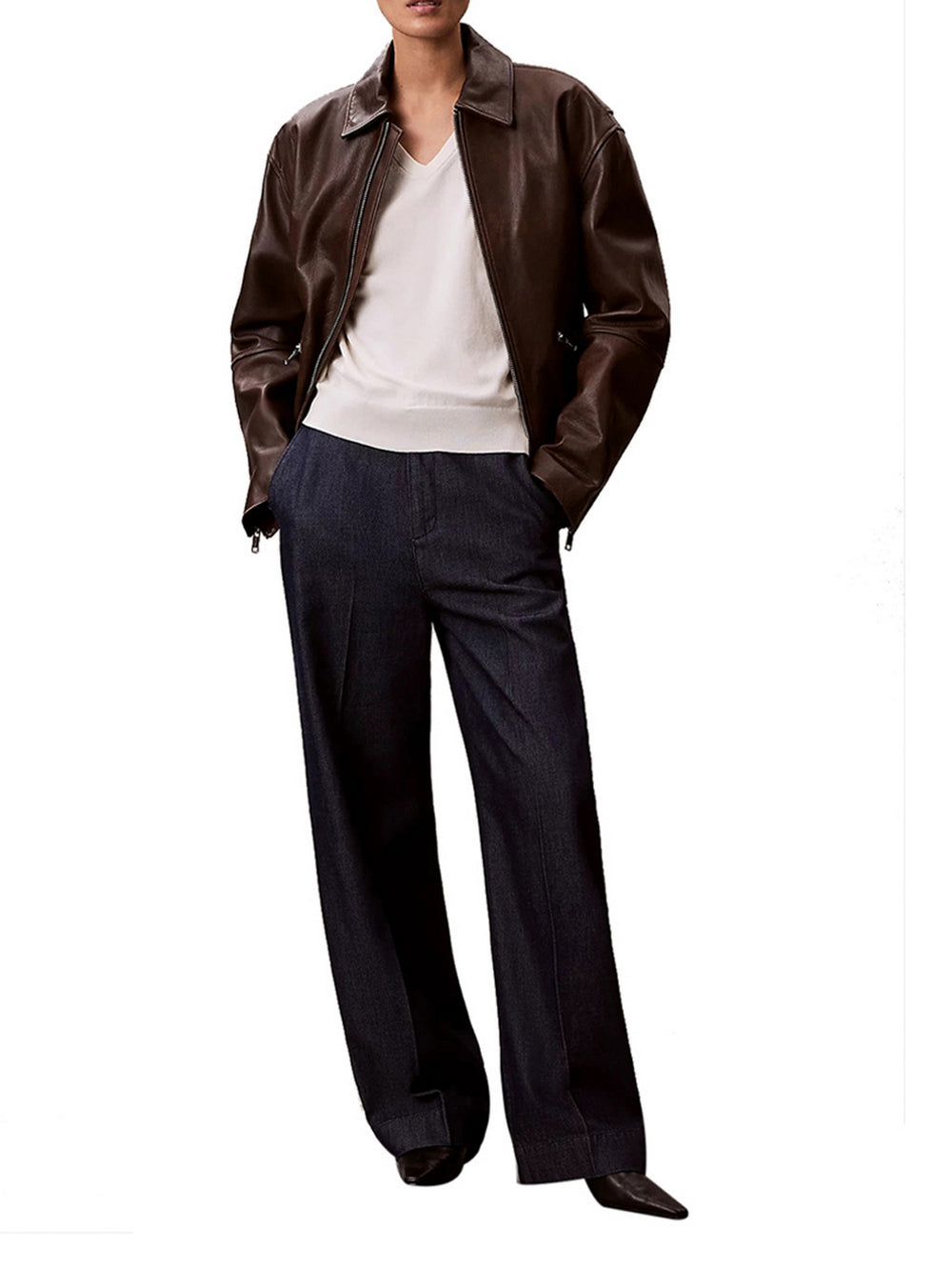 Calvin Klein Pantaloni Calvin Klein In Denim Ultra Alti - Dark Denim