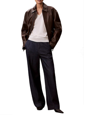 Calvin Klein Pantaloni Calvin Klein In Denim Ultra Alti - Dark Denim