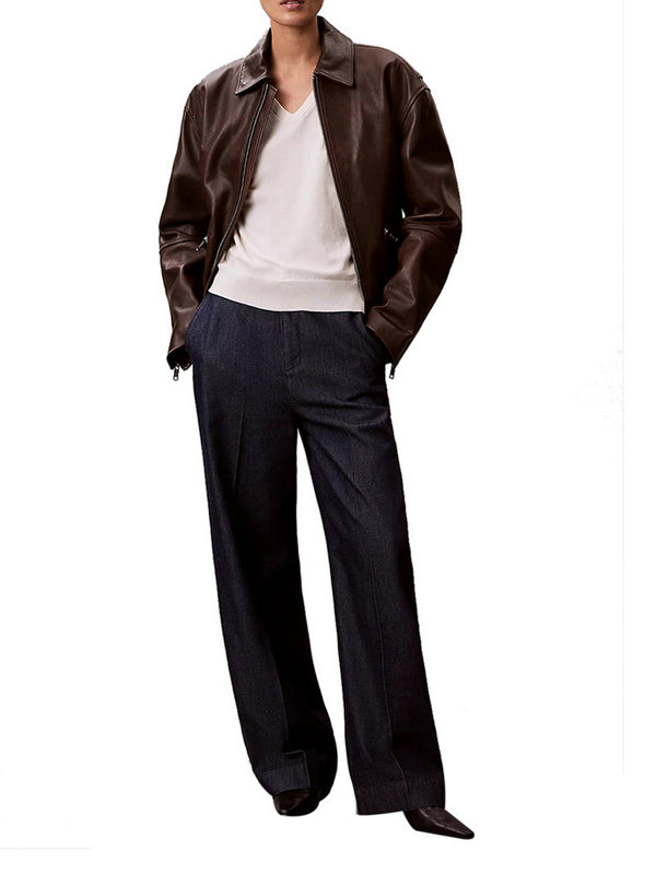 Calvin Klein Pantaloni Calvin Klein In Denim Ultra Alti - Dark Denim