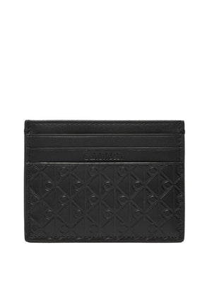 CALVIN ACC.1USCITA Portafoglio Calvin Klein Embossed Emblem Card Case LV04D1128G Nero