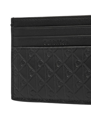 CALVIN ACC.1USCITA Portafoglio Calvin Klein Embossed Emblem Card Case LV04D1128G Nero