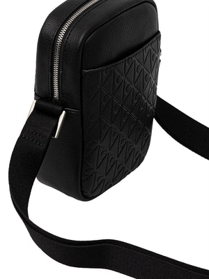CALVIN ACC.1USCITA Borsa A Tracolla Calvin Klein Emblem Aop Emboss Slim Reporter - Nero
