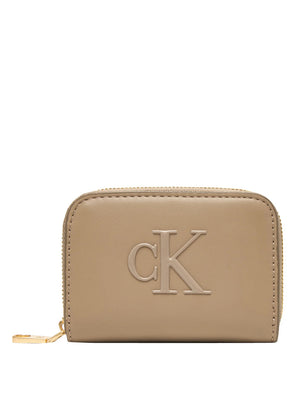 CALVIN ACC.1USCITA Portafogli Calvin Klein Bold Medium Zip Around Beige