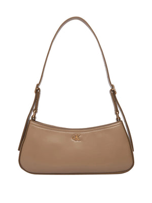 CALVIN ACC.1USCITA Borsa A Spalle Calvin Klein Logo Monogramma E Hardware - Beige