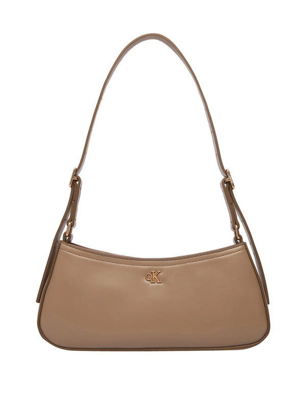 CALVIN ACC.1USCITA Borsa A Spalle Calvin Klein Logo Monogramma E Hardware - Beige