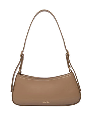 CALVIN ACC.1USCITA Borsa A Spalle Calvin Klein Logo Monogramma E Hardware - Beige