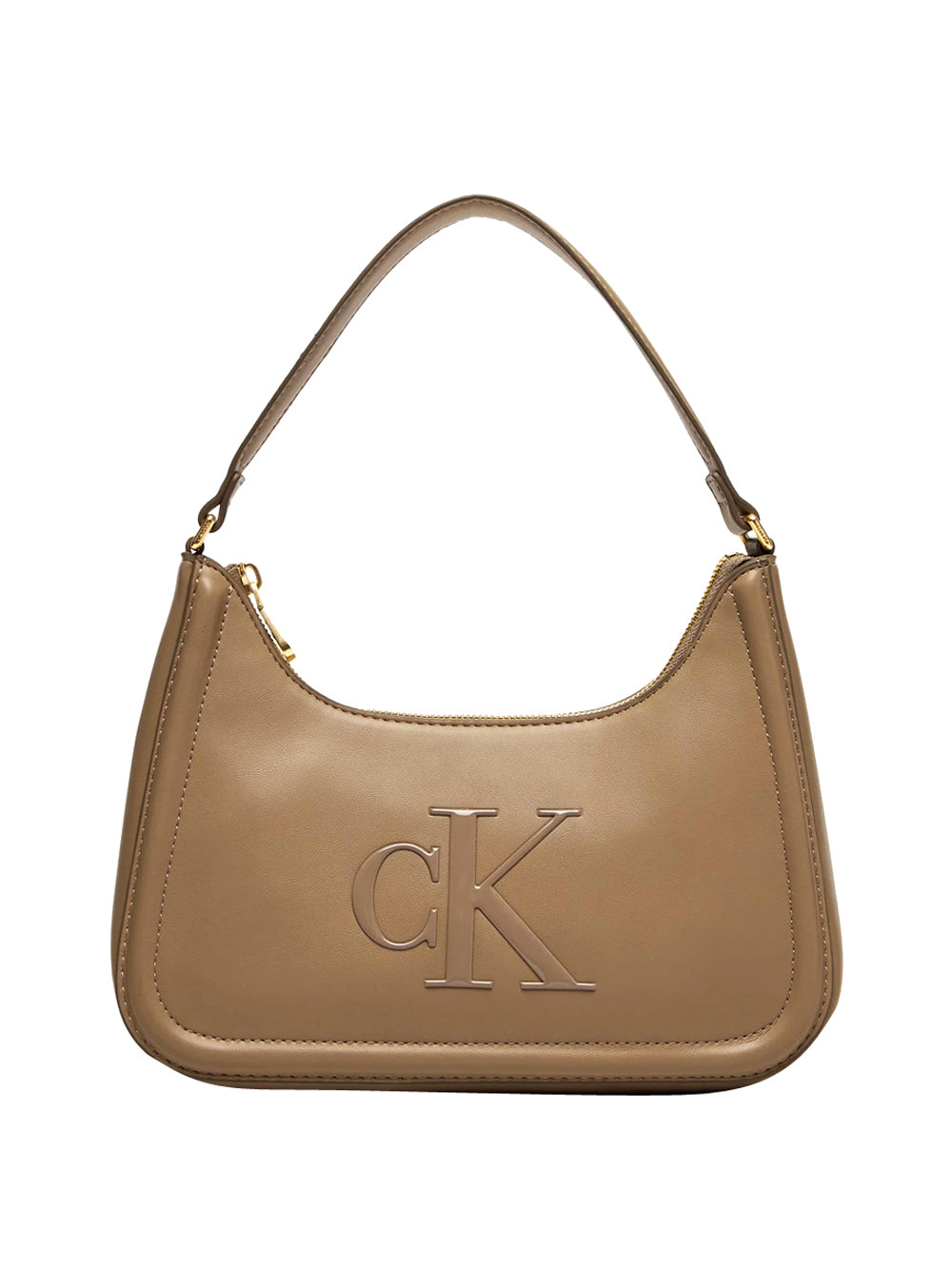 CALVIN ACC.1USCITA Borsa A Spalla Calvin Klein Monogramma Frontale - Beige