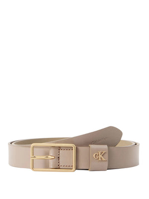CALVIN ACC.1USCITA Cintura Calvin Klein Square Buckle 25mm Taupe