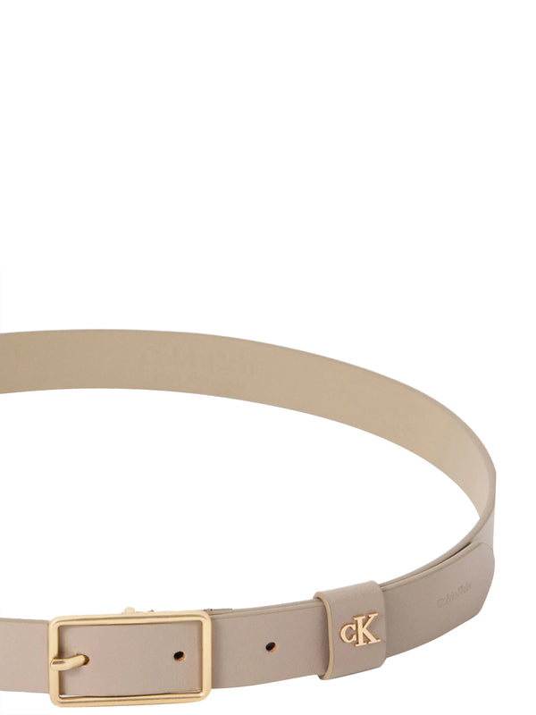 CALVIN ACC.1USCITA Cintura Calvin Klein Square Buckle 25mm Taupe