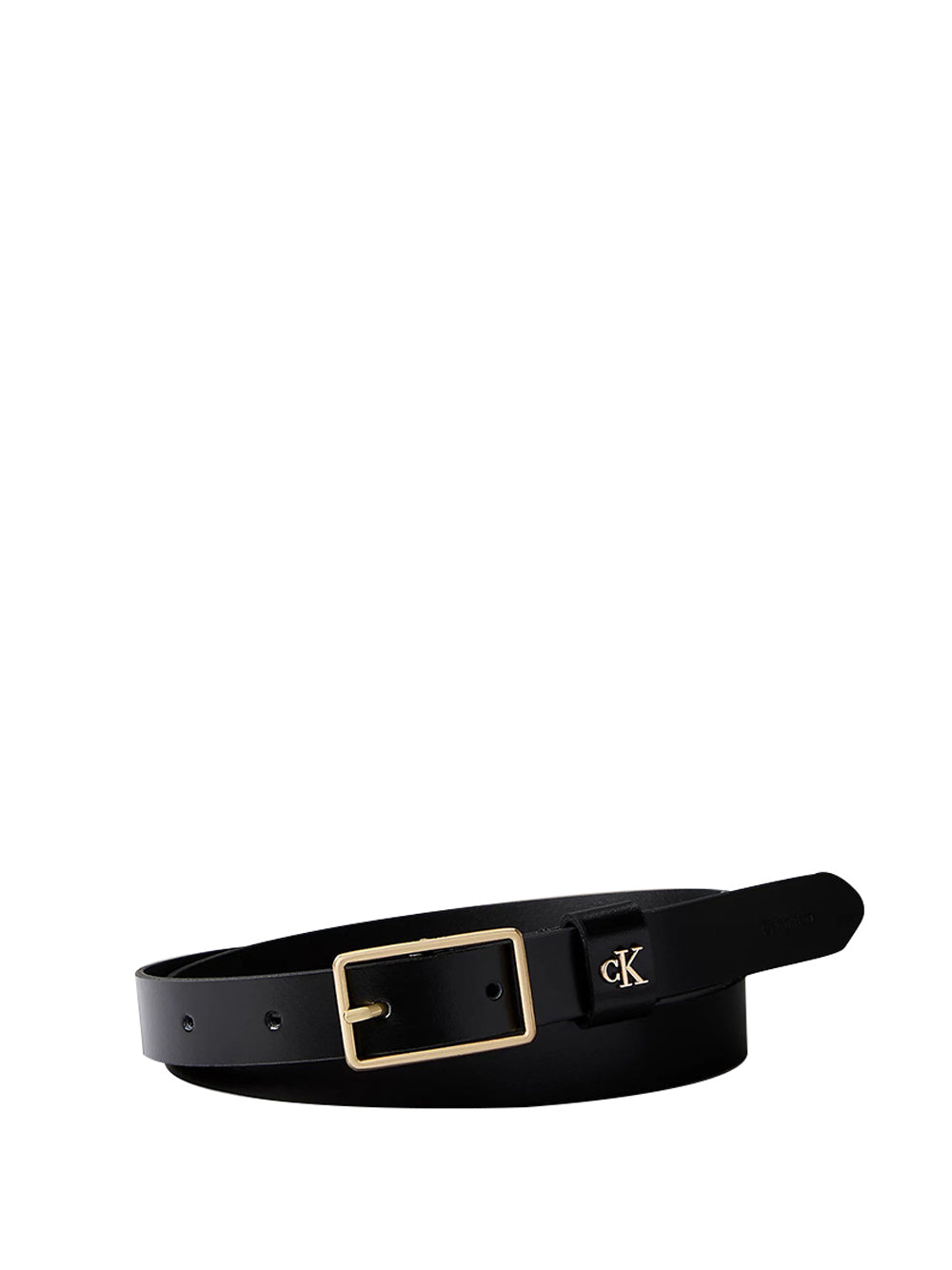 CALVIN ACC.1USCITA Cintura Con Fibbia Rettangolare Con Rivetto Con Monogramma Calvin Klein - Nero