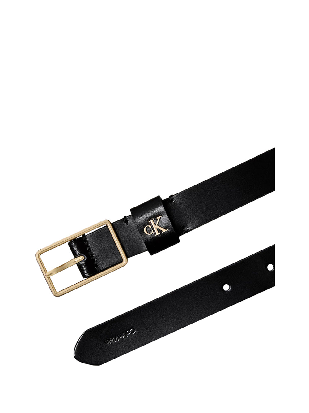 CALVIN ACC.1USCITA Cintura Con Fibbia Rettangolare Con Rivetto Con Monogramma Calvin Klein - Nero