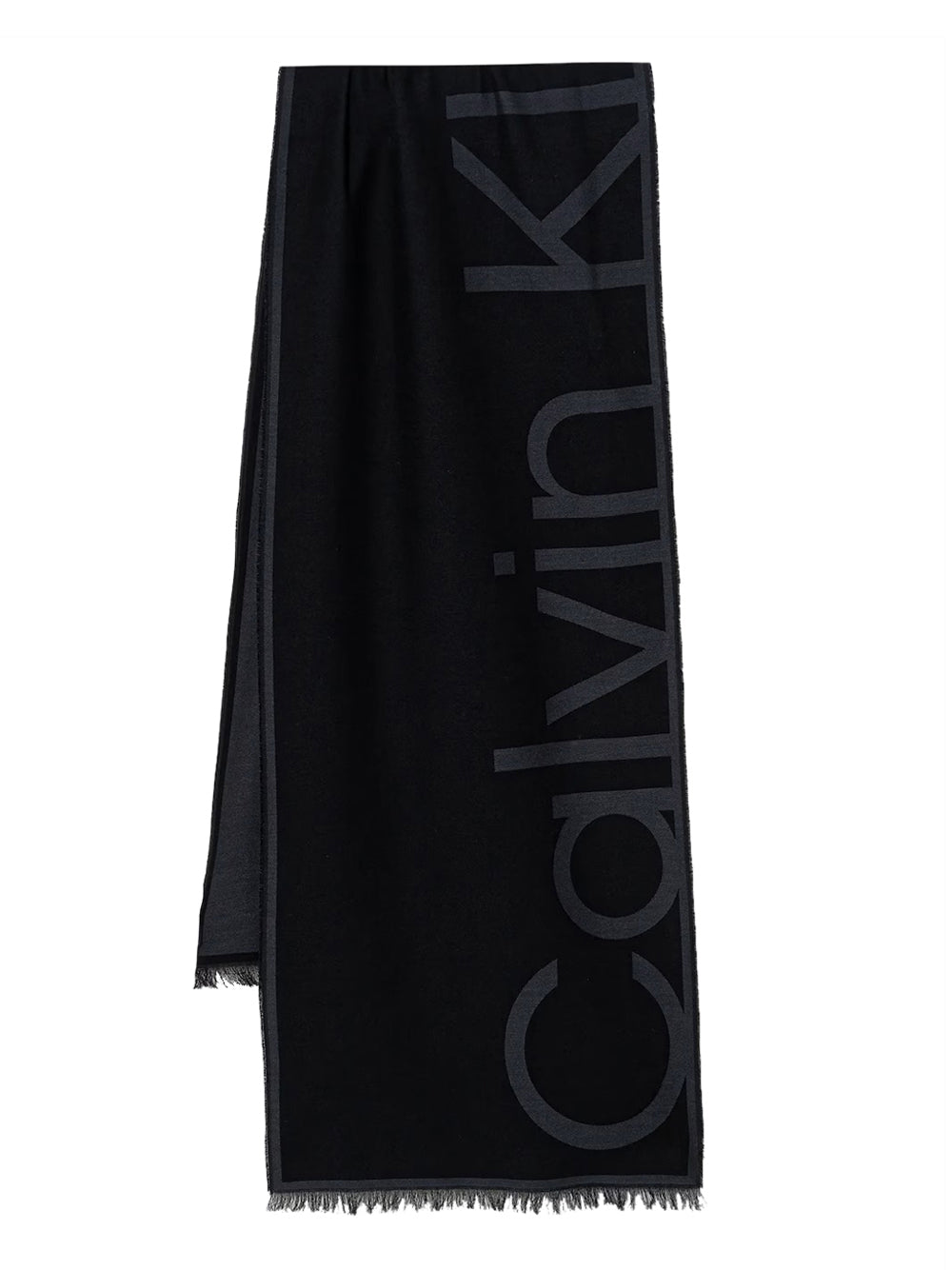 CALVIN ACC.1USCITA Stola Calvin Klein Oversize Logo Jacquard - Nero