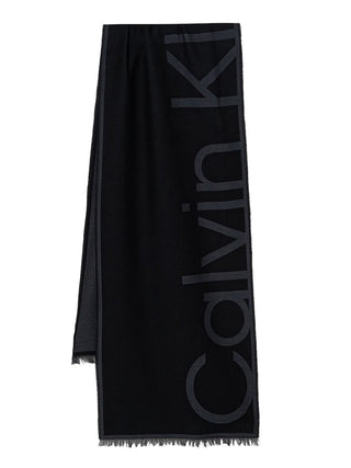 CALVIN ACC.1USCITA Stola Calvin Klein Oversize Logo Jacquard - Nero