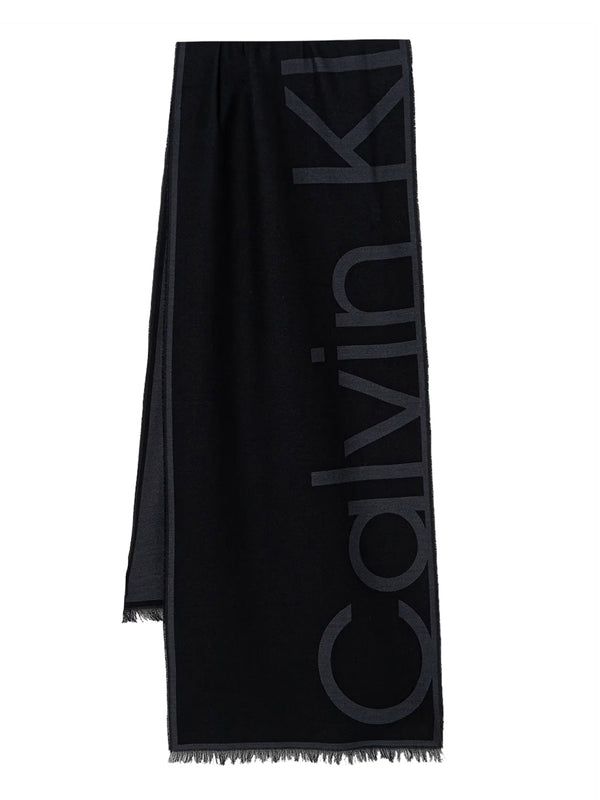CALVIN ACC.1USCITA Stola Calvin Klein Oversize Logo Jacquard - Nero