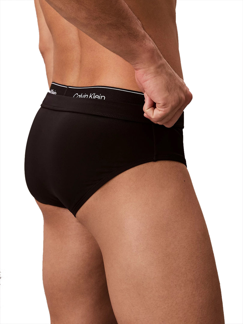 CALVIN BEACH Slip Da Bagno Calvin Beach Double Waistband - Nero