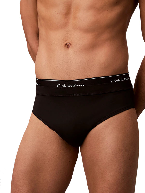 CALVIN BEACH Slip Da Bagno Calvin Beach Double Waistband - Nero