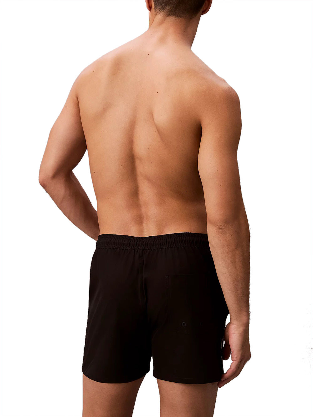 CALVIN BEACH Shorts Mare Calvin Beach Logo Tape Nero