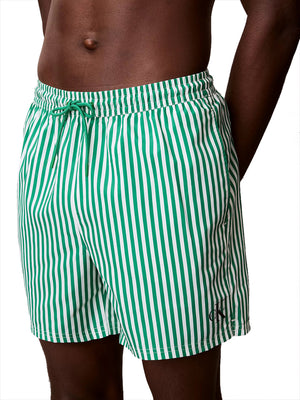 CALVIN BEACH Shorts Mare Calvin Beach Ck Monogram - Verde Bianco